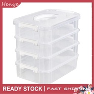Henye PUSOKEI Stack Carry Storage Box  Stackable Container Versatile Transparent with Lid for Office
