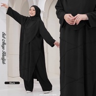 Suit Abaya Khadijah Jubah Seluar Muslimah Labuh Set Baju Dan Seluar Umrah Haji Travel Plussize - BLA