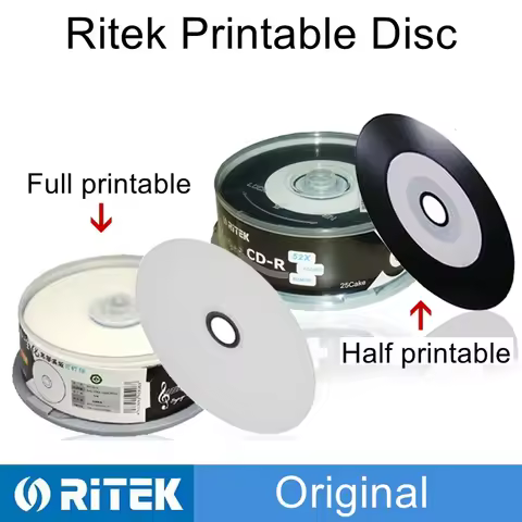 25PCS/BOX Ritek Printable Vinyl CD-R Blank Disc Recordable Compact Disc 700MB/80min/52x Vinyl Music 