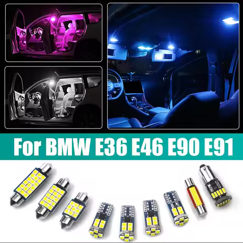 For BMW 3 Series E36 E46 M3 E90 E91 Sedan Touring Car LED Bulbs Interior Dome Reading Lamp Vanity Mi