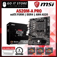 MSI A520M-A PRO MATX AMD AM4 MOTHERBOARD + AMD Ryzen 5000 Series Processors