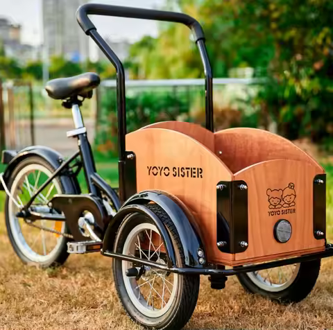 2023 New Dog Stroller For Large Dogs Outdoor Pet Stroller Cute Dog Pet Trolley Cargo Trolley Kids' T