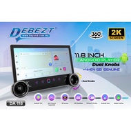 DEBEZT DA-118 2K 11.8 INCH ANDROID CAR PLAYER WITH DOUBLE KNOB (4+64GB) / 11.8" DUAL KNOB 2K SERIES 