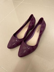 ALINA紫色低跟橡膠防水鞋
