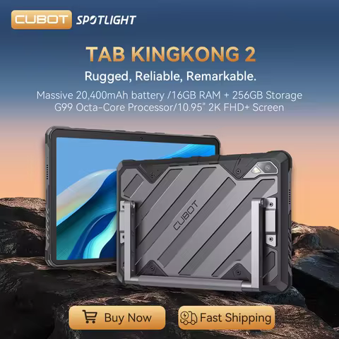 Cubot Tab KingKong 2, Rugged Tablet Android 14, Helio G99, 20400mAh Battery,16GB RAM+256GB ROM, IP68