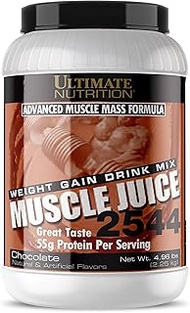Ultimate Nutrition Muscle Juice 2544 Whey Protein Isolate- Muscle Builder-High Calorie-Weight Gain Drink Mix- 55 Grams of Protein Per Serving, Chocolate, 4.96 Pounds