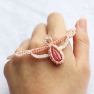 冰種紅紋石 手工編織手繩