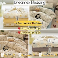 【Flora Series-bedsheet set】Quilt cover set/comforter set/queen bedsheet/super single bedsheet/bedshe