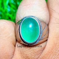 Cincin Batu Akik Asli Natural Zamrud Zambia Top Bodyglass Kristal Super Mewah