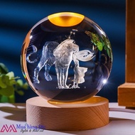 Birthday Gift LEO 3D Laser Lion Crystal Ball