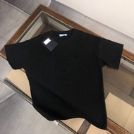 T-shirt Prada/T-shirt Prada bercorak lengan pendek uniseks T-shirt pasangan T-shirt mewah T-shirt ru