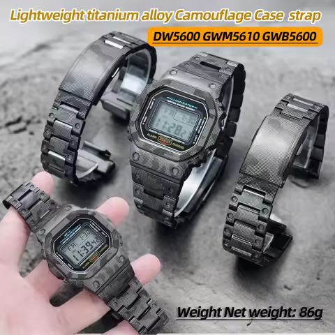 Lightweight titanium alloy 5600 5610 Mod Kit Camouflage Case strap For Casio DW5600 GWM5610 GWB5600 