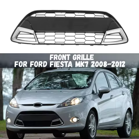 Car Front Bumper Centre Grille Panel Grills For Ford Fiesta MK7 2008 2009 2010 2011 2012 Honeycomb M