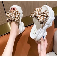 Mufli Women's Wedge Sandals Women's Flat Heel Sandals 5cm 7cm platform Sandals Chess Pattern Women's