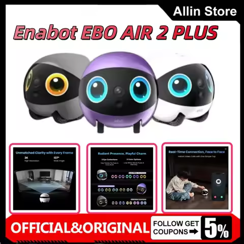 Enabot EBO AIR 2 PLUS Intelligent Pet Companion Robot 3k Camera Video Call and⒬AI๑Artificial๑Intelli