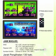[Almanesz] Jam Solat Digital Masjid PTIME 1 Tahun Jaminan Kiraan Iqamah Remote Bunyi Bip