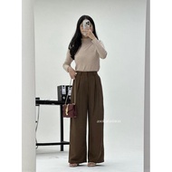 ASOKA Zuri Pants 1316 - Formal Office Pants Casual - Loose Pants Highwaist Culottes - Women's Bottom