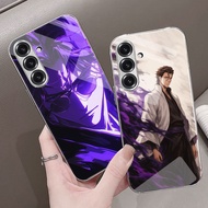 Sosuke Aizen Bleach 03 Silver Electroplated Glass Phone Case For Samsung Galaxy S25 Edge S24 Ultra S