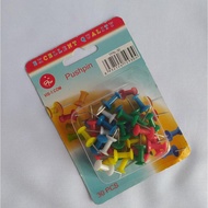PUSH PIN CONTENTS 30 pcs | NEEDLE PIN NAIL| PRESS NAILS | PUSH PIN STATIONERY | COLOR PUSH PIN | SOL