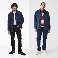 HnM Regular Fit Stretch Jeans Denim HnM Black Dark Blue Long Pants