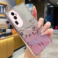 Casing OPPO Reno 10 Pro Plus OPPO Reno 10 Pro+ Bow Gradient Sparkling Pink Cute Bear Phone Case