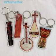 FORBETTER Guitar Model Pendant, Cello Clarinet Guitar Acrylic Keychain, Instrument Key Chain Zither 