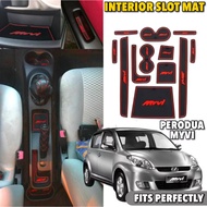 【1Set】Perodua Myvi Years 2005~2011 Interior Slot Mat Car Door Pocket Rubber Mat