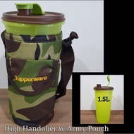 Tupperware High Handolier w/Pouch 1.5L (1) 11.7cm(D) x 23.65cm(H) Retail Price S$29.70 green