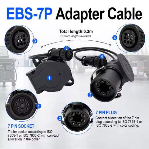 X-OBD ISO 7638 7pin 9pin Trailer EBS ABS Diagnostic Adapter Cable for Knorr-Bremse TEBS Haldex EB+ H