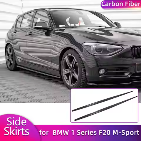 Carbon Fiber Side Skirts Extensions for BMW 1 Series F20 M-Sport Hatchback 2012-2018 Car Side Door B