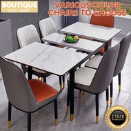 【High Quality】Dining Table Set Foldable Table Extendable Folding High Temperature Resistance Marble Sintered Stone