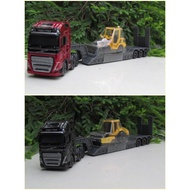 Maisto Volvo Trailer Truck With Volvo Wheel Loader / Volvo Padfoot Drum Roller Mini Construction (7c