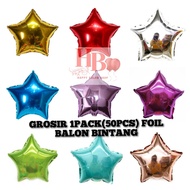 WHOLESALE 1 PACK (50PCS) GLOSSY STAR BALLOONS FOIL SIZE 10INCH 23CM