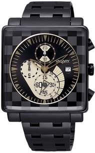 นาฬิกาข้อมือผู้ชาย VAGARY BY Citizen VIVID Chronograph รุ่น IV8-042-51 มีวันที่ ขนาดตัวเรือน 37*37 มม. Quartz 3 เข็ม ตัวเรือน สาย Stainless steel สีดำ