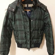 American Eagle藍綠格紋羽絨外套