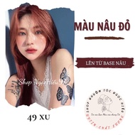 Red BROWN Hair Dye Includes dye + Dye aid + Gloves + dye comb + headgear + hdsd paper