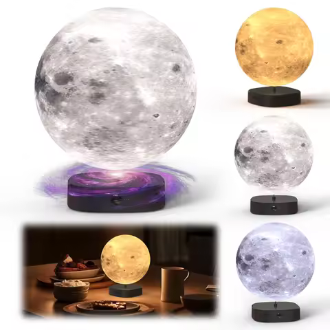 3D Print Moon Lamp with 3 Color Temperatures Sunlight Lamp Adjustable Brightness Desk Lamp Friend Bi