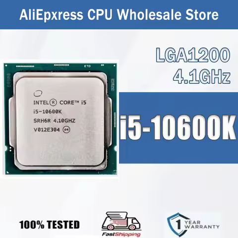 Intel Core i5-10600K 6 Core 12 Thread 4.10GHz 125W 12MB Cache 14nm LGA1200 SRH38 DDR4-2666 MHz Comet