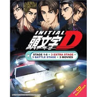 INITIAL D STAGE 1-6 + 3 EXTRA STAGE + 3 BATTLE STAGE + 3 MOVIES DVD + EXTRA