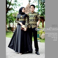 Couple Gamis Batik Prada Kombinasi Balotelli Syari Modern