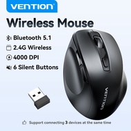 Vention Wireless Mouse, 6 Buttons, 2.4G with USB Mini Receiver, 5 Level DPI Setting 4000DPI, Ambidex
