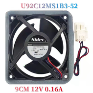 1Pcs U92C12MS1B3-52 12V 0.16A 9CM for Samsung Refrigerated Refrigerator Fridge Cooling Fan New Origi