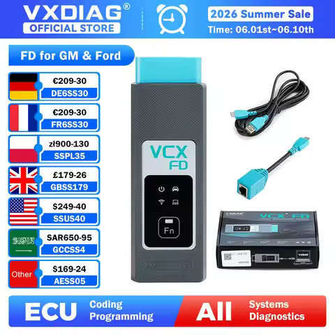 VXDIAG VCX FD 2 in 1 for GM Diagnostic Tool for Ford OBD2 Scanner All System Diagnostics ECU Coding 