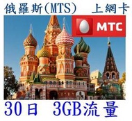 【杰元生活館】俄羅斯(MTS) 土耳其(Turk Telekom)  上網卡 30日 3GB流量