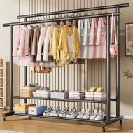 Rak Baju Penyangkut Baju Single Double Pole Strong Steel Structure Laundry Cloth Rack Rak Baju Gantu