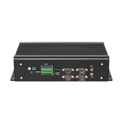 X63G Fanless Industrial PC i7-9750H 6x COM RS232 RS422 RS485 2x Ethernet 14-Lines GPIO 3x HDMI 6x US