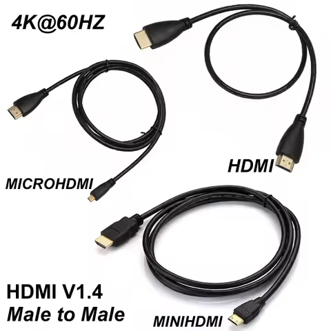 HDMI-Compatible To HDMI MiniHdmi MicroHdmi Mini Micro Male Gold Plated V1.4 1080p 4k 3D video Audio 