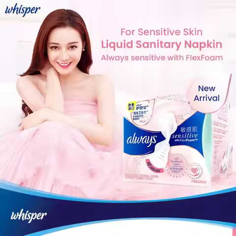 Whisper Always Sensitive with Flexfoam Menstrual Pad Sanitary Towels Panty Liners For Women Health C