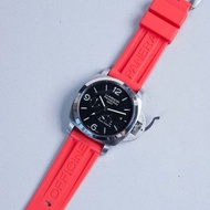 PANERAI - 豪華版 24mm/22mm OEM 紅色 Red Color 橡膠混合物代用膠帶配精鋼錶扣 (包郵)