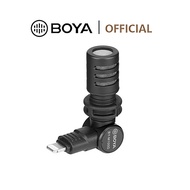 BOYA BY-M100D MFI Certified Lightning Condenser Microphone 180° Tilt Head Mini Phone Mic for iPhone iOS Devices